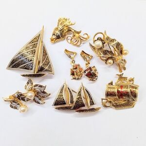 Vintage Jewelry Lot Damascene Spain
